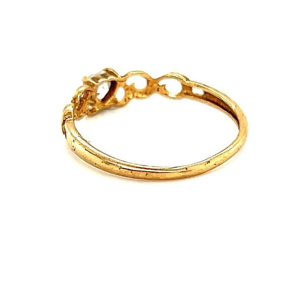 10k Gold White Cz Heart Ring - Picture 2 of 6
